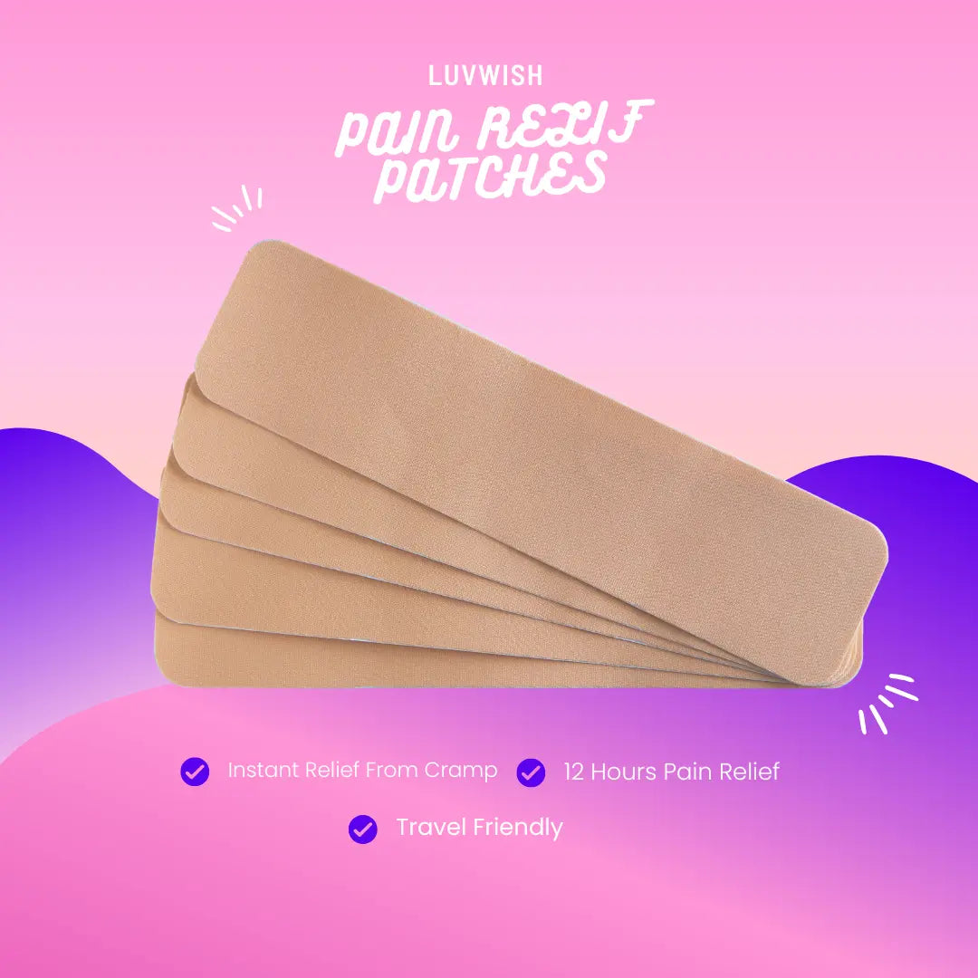 Periods Cramp Relief Patch | Up to 12 hours relief |  easy to use | Pack of 5 patches