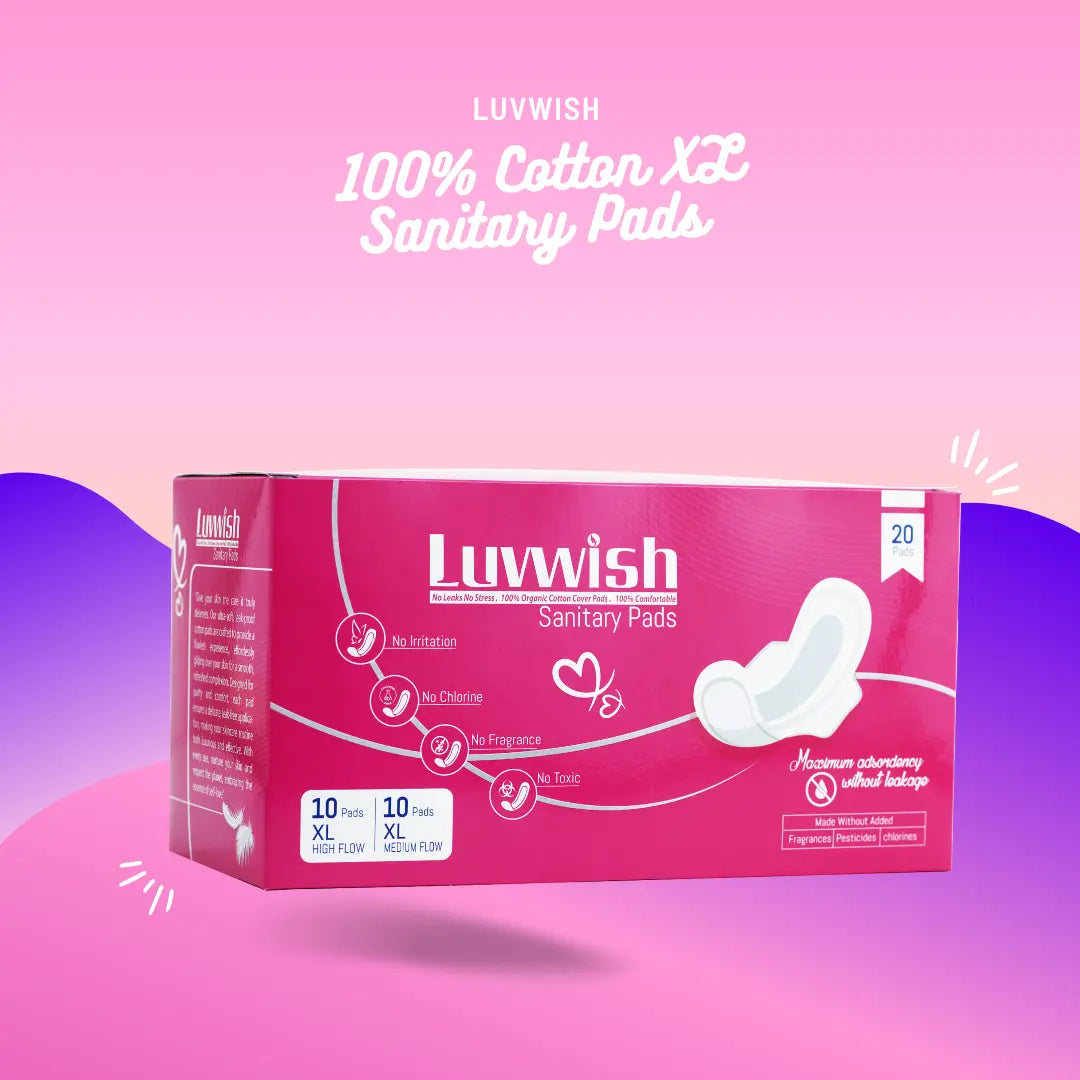 100% Cotton XL Sanitary Pads | Chemical‑Free, High‑Absorbency (20 Pads)