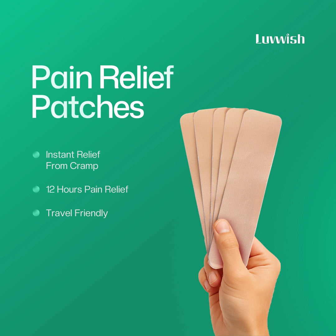 Periods Cramp Relief Patch | Up to 12 hours relief |  easy to use | Pack of 5 patches